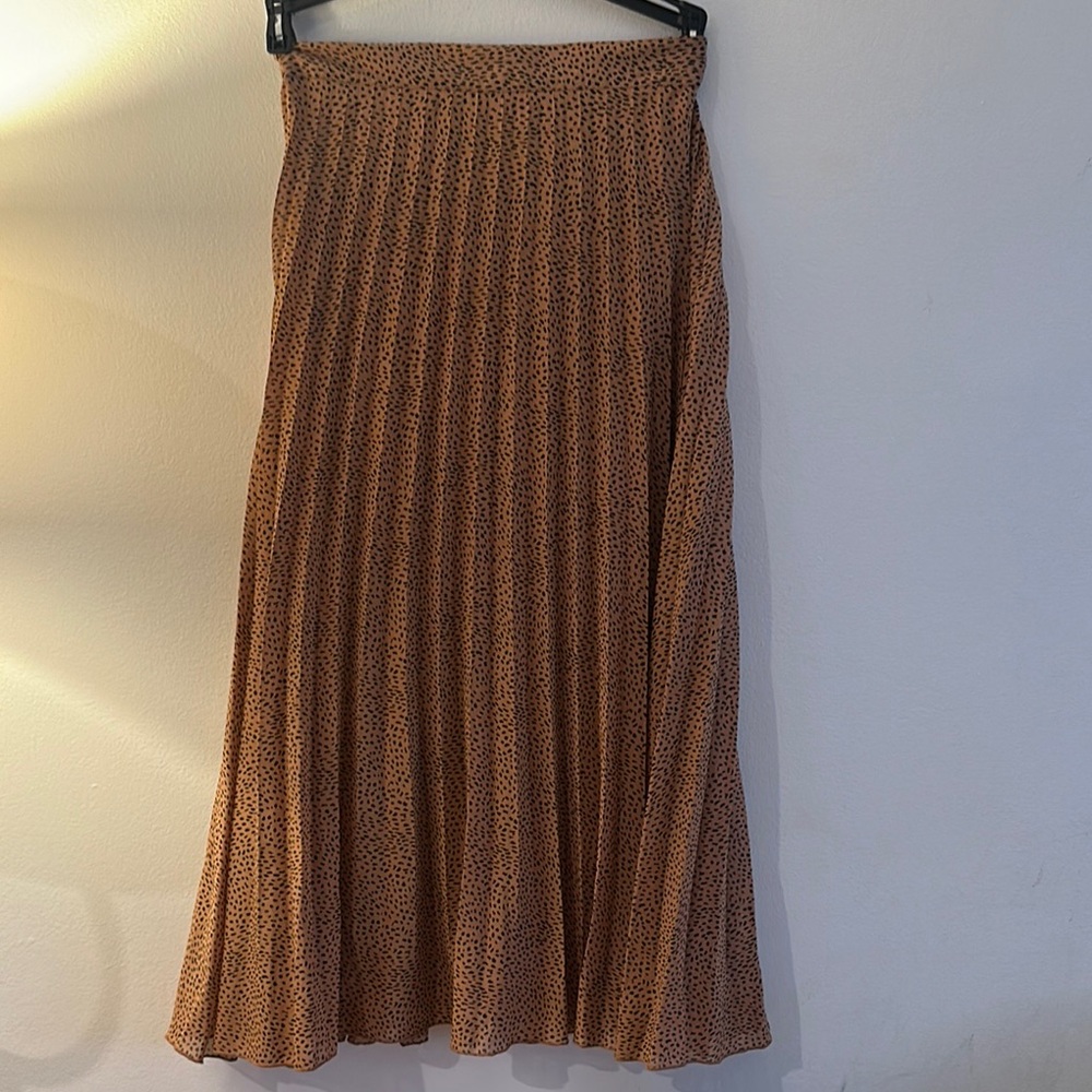 Japna Tan Patterned A-Line Skirt - Preloved